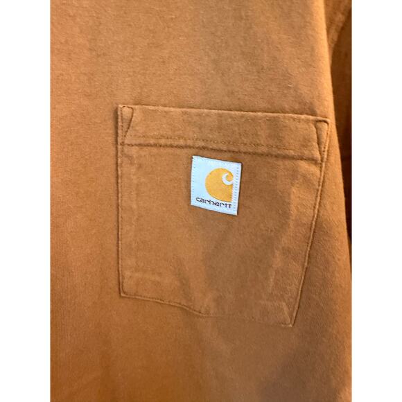Carhartt T-Shirt Mens Large Brown Graphic Cotton Relaxed Fit Heavyweight Pocket - Picture 3 of 11